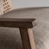 Sillón de diseño clásico colonial VALHEY asiento tapizado madera de mango y ratán 5