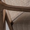 Sillón de diseño clásico colonial VALHEY asiento tapizado madera de mango y ratán 6
