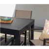 THAIS mesa aluminio grafito extensible y silla aluminio y textilene topo para exterior