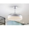 Ventilador de techo con luz LED VENTO Ø50 metal blanco mate y aspas transparentes 2