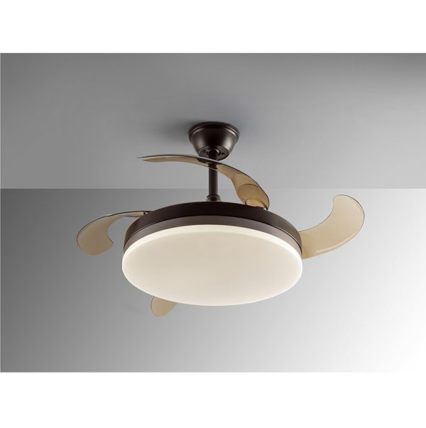 Ventilador de techo con luz LED VENTO Ø50 metal marrón mate y aro color negro 2