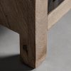 Vitrina diseño rústico industrial WEYER 211 madera de mango acabado natural hierro y cristal 4