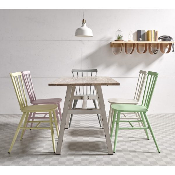 CHIC Silla apilable diseño vintage aluminio varios colores para uso interior y exterior