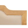 Cabecero diseño clásico cama 150cm madera natural y tapizado lino beige