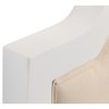Cabecero diseño clásico para cama de 90cm madera blanco y tapizado lino beige