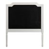 Cabecero diseño clásico para cama de 90cm madera blanco y tapizado lino beige