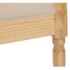 Cabecero diseño clásico para cama de 90cm madera natural y tapizado lino beige