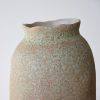 Juego de 2 jarrones COLECCIÓN NATUR de cerámica con textura en acabado arena verde claro y arcilla 3