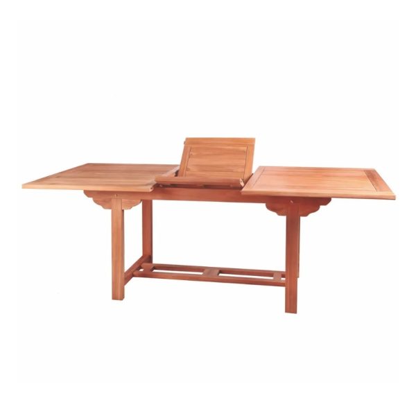 KAYLA mesa de comedor para exterior extensible madera de teka natural
