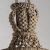 Lámpara de techo de diseño étnico 60 macramé algodón color natural 4