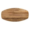Mesa de comedor ovalada de diseño industrial 200 madera de mango y hierro negro 5