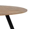 Mesa de comedor redonda de diseño industrial Ø130 madera de mango y hierro negro 3