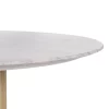 Mesa de comedor redonda de diseño vintage Ø120 madera de mango natural y mármol color blanco 2