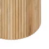 Mesa de comedor redonda de diseño vintage Ø120 madera de mango natural y mármol color blanco 3