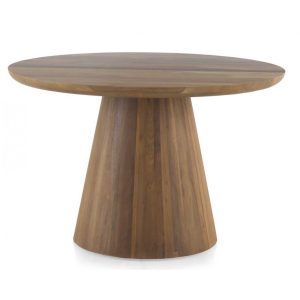 Mesa de comedor redonda diseño rústico moderno madera maciza acabado natural