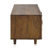 Mueble de televisión diseño rústico oriental madera maciza natural con tallas