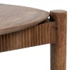Set 2 mesas auxiliares de diseño vintage Ø58_47 madera de mango acabado natural 2