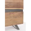 ARON Aparador diseño rústico moderno madera de acacia y metal en patas y puertas