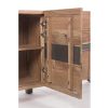 ARON Aparador diseño rústico moderno madera de acacia y metal en patas y puertas