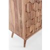 Aparador diseño nórdico vintage madera natural con tallas hexagonales
