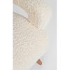 BERNA Sillón butaca diseño moderno madera y tapizado efecto lana borreguito color blanco