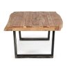 ELMER Mesa de centro diseño rústico industrial madera acacia formas irregulares y acero