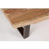 ELMER Mesa de centro diseño rústico industrial madera acacia formas irregulares y acero