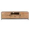 ELMER Mueble televisión diseño rústico industrial madera natural y patas de acero