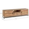 ELMER Mueble televisión diseño rústico industrial madera natural y patas de acero