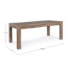 KAILY Mesa de comedor de diseño rústico 200 madera de olmo reciclado efecto parqué