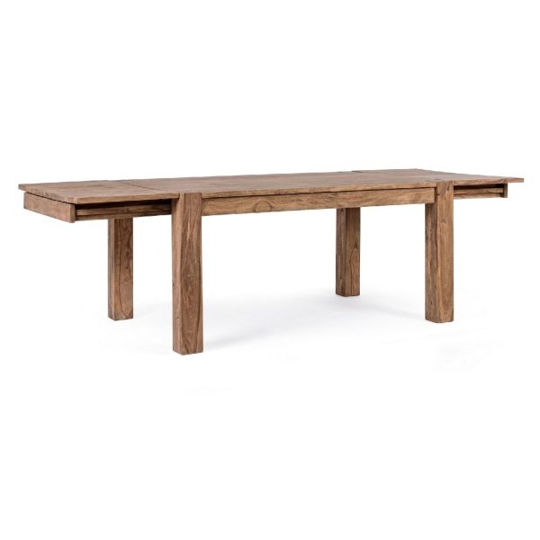 Mesa de comedor extensible gran tamaño diseño rústico madera acabado natural