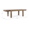 Mesa de comedor extensible gran tamaño diseño rústico madera acabado natural