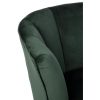 ODILON Sillón butaca diseño vintage terciopelo verde costuras verticales y patas acero negro