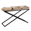 TRAY Consola diseño vintage industrial 90 madera y acero bandejas extraíbles