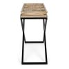 TRAY Consola diseño vintage industrial 90 madera y acero bandejas extraíbles