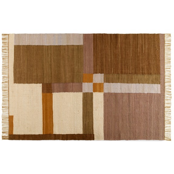 10623 Alfombra rectangular diseño moderno algodón varios colores con flecos