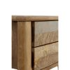 10699 Mesita de noche diseño rústico moderno madera de mango natural y gris envejecido