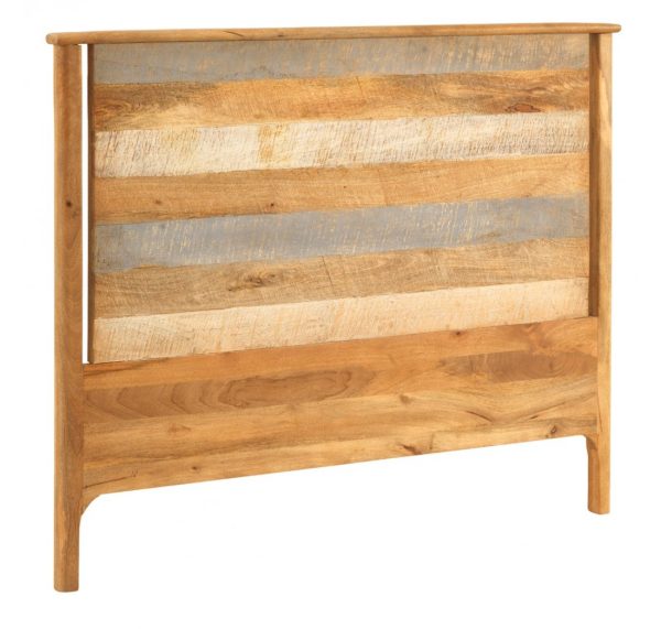 10711 Cabecero diseño rústico moderno madera de mango natural y gris envejecido