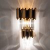 Aplique lámpara de pared de diseño Art Decó FLORIDA 55 metal dorado y cristal transparente 2