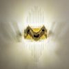 Aplique lámpara de pared de diseño Art Decó MADRID 65 metal dorado y cristal transparente 2