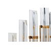 Aplique lámpara de pared de diseño Art Decó MISURI 50 metal dorado y cristal transparente 5