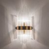 Aplique lámpara de pared de diseño Art Decó MISURI 55 metal dorado y cristal transparente 2