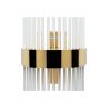 Aplique lámpara de pared de diseño Art Decó MISURI 55 metal dorado y cristal transparente 4