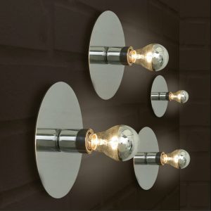 CANTINA Aplique lámpara de pared diseño moderno acero cromo o cobre con bombilla al aire