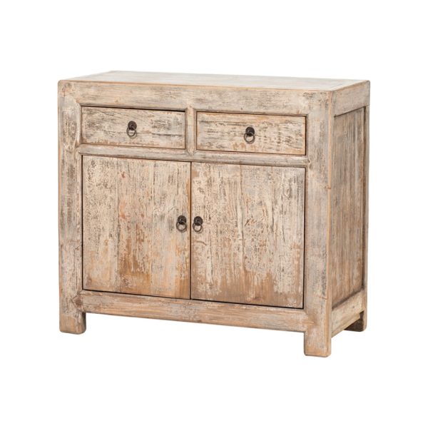 GK492 Aparador diseño rústico oriental madera gris con desgastes
