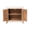GK495 Aparador pequeño diseño rústico oriental madera blanco con desgastes