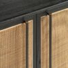 KRON-3 Aparador de diseño vintage 102 madera roble oscuro con puertas ratán