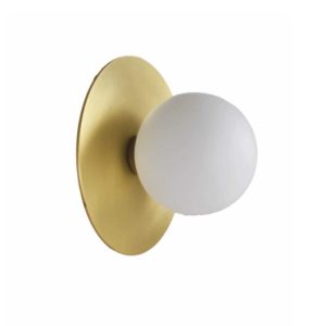 LINEAL Aplique lámpara de pared diseño vintage base acero dorado o negro y pantalla esfera cristal