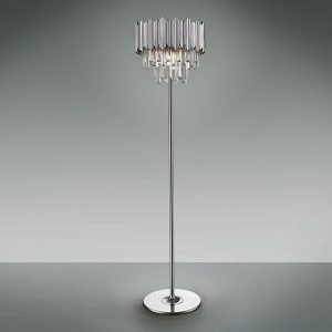 Lámpara de pie LED de diseño moderno TIARA 159 metal cromado y primas de cristal facetado 2