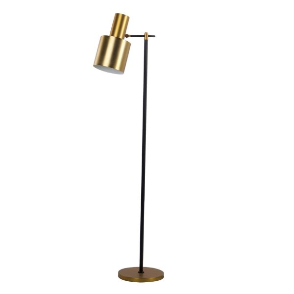 Lámpara de pie de diseño Art Decó FREMONT 160 metal negro y dorado